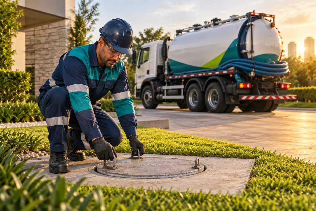 Técnico finalizando o serviço